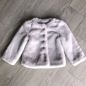 Girls Old Navy 3T Faux Fur light Grey Jacket